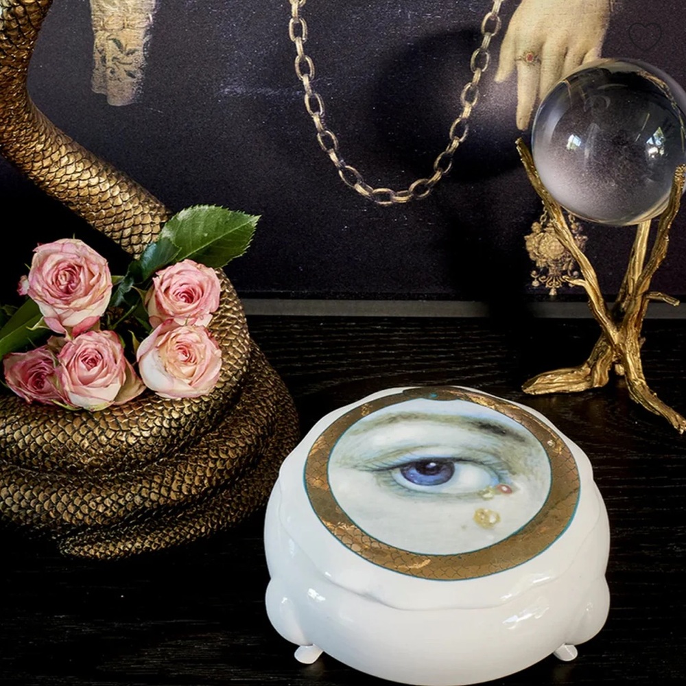 SPITFIRE GIRL LOVER'S EYE CERAMIC TRINKET BOX (new in gift box)